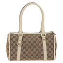 GUCCI GG Canvas Hand Bag Beige Gold 130942 Auth BSZ194-3