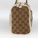 GUCCI GG Canvas Hand Bag Beige Gold 130942 Auth BSZ194-4
