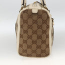 GUCCI GG Canvas Hand Bag Beige Gold 130942 Auth BSZ194-5