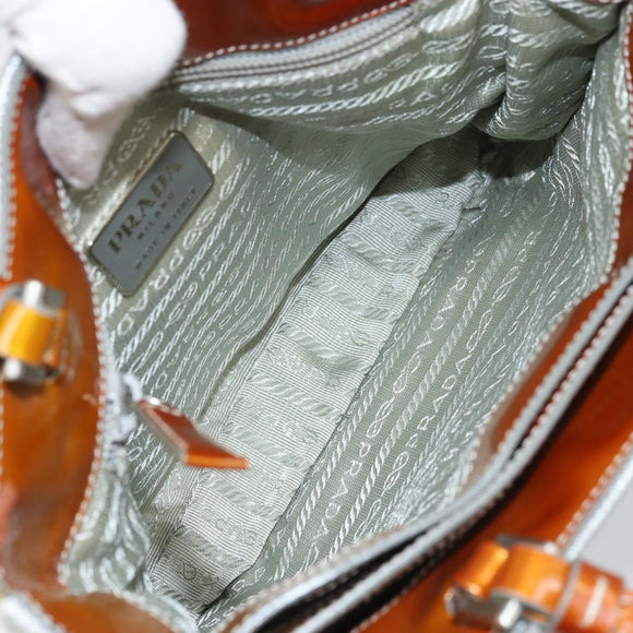 PRADA Sports Hand Bag Nylon Silver Auth BSZ195
