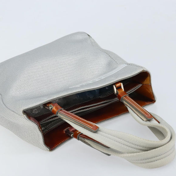 PRADA Sports Hand Bag Nylon Silver Auth BSZ195