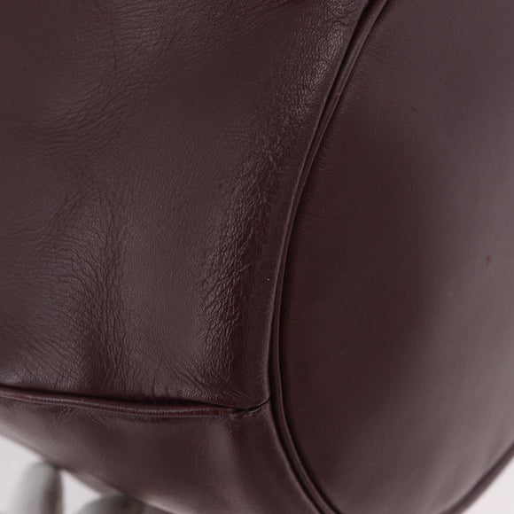 CARTIER Must Line Purse Shoulder Bag Leather Bordeaux Gold Auth BSZ197