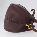 CARTIER Must Line Purse Shoulder Bag Leather Bordeaux Gold Auth BSZ197-4
