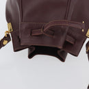 CARTIER Must Line Purse Shoulder Bag Leather Bordeaux Gold Auth BSZ197-6