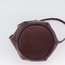 CARTIER Must Line Purse Shoulder Bag Leather Bordeaux Gold Auth BSZ197-9