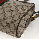 GUCCI GG Supreme Web Sherry Line Bag PVC Beige Gold 56 02 004 Auth BSZ198-12