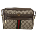 GUCCI GG Supreme Web Sherry Line Bag PVC Beige Gold 56 02 004 Auth BSZ198-2
