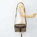 GUCCI GG Supreme Web Sherry Line Bag PVC Beige Gold 56 02 004 Auth BSZ198-21