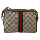 GUCCI GG Supreme Web Sherry Line Bag PVC Beige Gold 56 02 004 Auth BSZ198-3