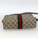 GUCCI GG Supreme Web Sherry Line Bag PVC Beige Gold 56 02 004 Auth BSZ198-9