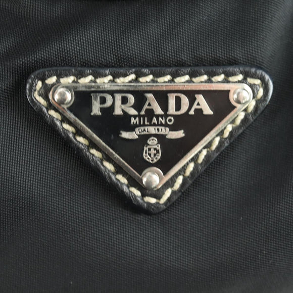 PRADA Shoulder Bag Nylon Black Silver Auth BSZ199V