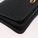 BALLY Chain Shoulder Bag Leather Black Gold Auth BSZ200-10