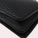 BALLY Chain Shoulder Bag Leather Black Gold Auth BSZ200-13