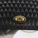 BALLY Chain Shoulder Bag Leather Black Gold Auth BSZ200-14