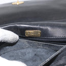 BALLY Chain Shoulder Bag Leather Black Gold Auth BSZ200-16