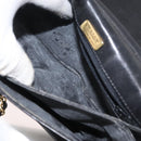 BALLY Chain Shoulder Bag Leather Black Gold Auth BSZ200-20