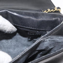 BALLY Chain Shoulder Bag Leather Black Gold Auth BSZ200-21