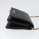 BALLY Chain Shoulder Bag Leather Black Gold Auth BSZ200-4