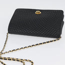 BALLY Chain Shoulder Bag Leather Black Gold Auth BSZ200-6