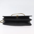 BALLY Chain Shoulder Bag Leather Black Gold Auth BSZ200-9