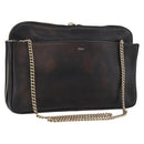 Chloe Chain Shoulder Bag Leather Bronze Gold Auth BSZ219-1