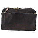 Chloe Chain Shoulder Bag Leather Bronze Gold Auth BSZ219-2