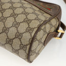 GUCCI GG Supreme Web Sherry Line Bag PVC Beige Gold 56 02 088 Auth BSZ220-14
