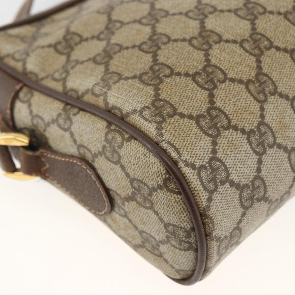 GUCCI GG Supreme Web Sherry Line Bag PVC Beige Gold 56 02 088 Auth BSZ220