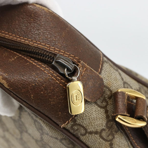 GUCCI GG Supreme Web Sherry Line Bag PVC Beige Gold 56 02 088 Auth BSZ220