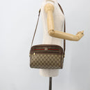GUCCI GG Supreme Web Sherry Line Bag PVC Beige Gold 56 02 088 Auth BSZ220-24