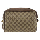 GUCCI GG Supreme Web Sherry Line Bag PVC Beige Gold 56 02 088 Auth BSZ220-2