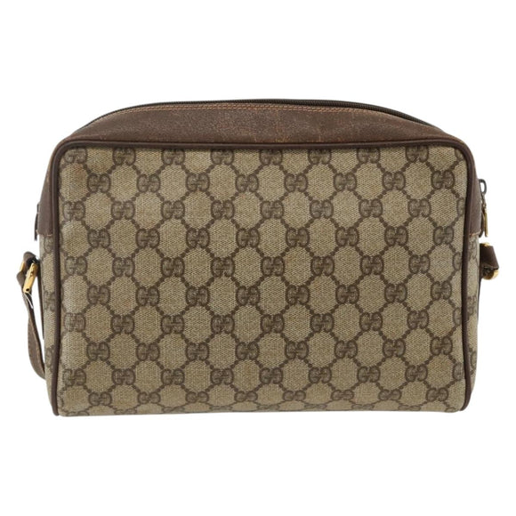 GUCCI GG Supreme Web Sherry Line Bag PVC Beige Gold 56 02 088 Auth BSZ220