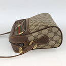 GUCCI GG Supreme Web Sherry Line Bag PVC Beige Gold 56 02 088 Auth BSZ220-3
