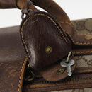 GUCCI GG Supreme Web Sherry Line Boston Bag PVC Beige Gold Auth BSZ227-9
