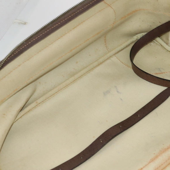 GUCCI GG Supreme Web Sherry Line Boston Bag PVC Beige Gold Auth BSZ227