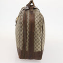 GUCCI GG Supreme Web Sherry Line Boston Bag PVC Beige Gold Auth BSZ227-3
