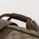 GUCCI GG Supreme Web Sherry Line Boston Bag PVC Beige Gold Auth BSZ227-14