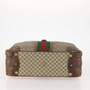 GUCCI GG Supreme Web Sherry Line Boston Bag PVC Beige Gold Auth BSZ227-5