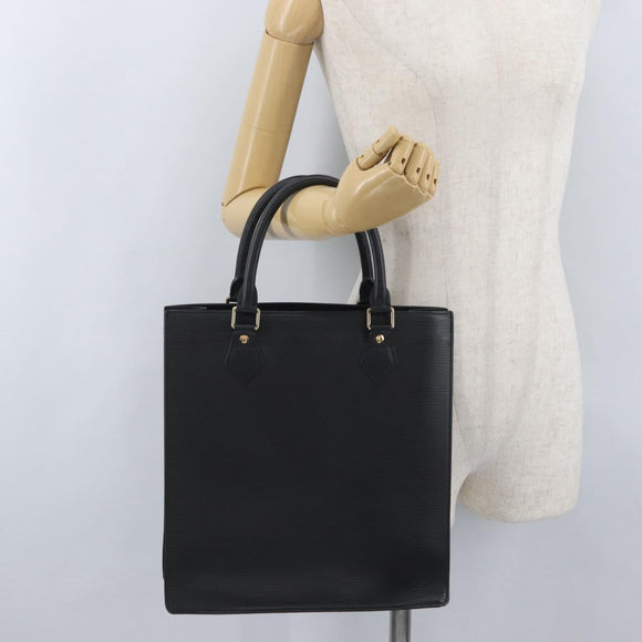 LOUIS VUITTON Epi Sac Plat PM Hand Bag Black M58658 LV Auth BSZ236A