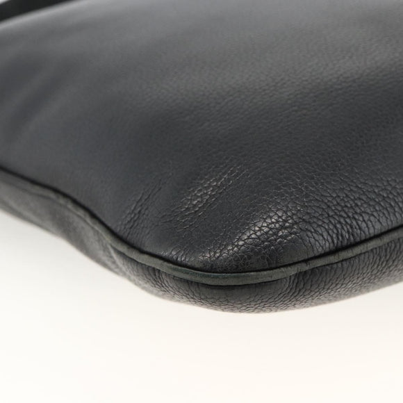 LOEWE Anagram Schoudertas Leer Zwart Zilver Auth BSZ239