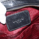 LOEWE Anagram Schoudertas Leer Zwart Zilver Auth BSZ239-17