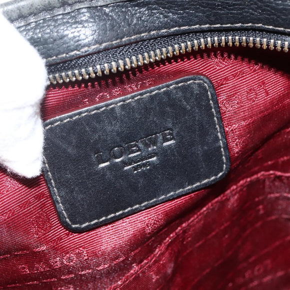LOEWE Anagram Schoudertas Leer Zwart Zilver Auth BSZ239