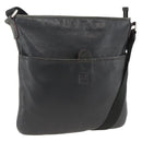 LOEWE Anagram Schoudertas Leer Zwart Zilver Auth BSZ239-1