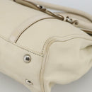Salvatore Ferragamo Hand Bag Leather White Silver Auth BSZ241-10
