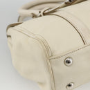 Salvatore Ferragamo Hand Bag Leather White Silver Auth BSZ241-11