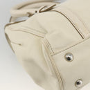 Salvatore Ferragamo Hand Bag Leather White Silver Auth BSZ241-13