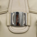 Salvatore Ferragamo Hand Bag Leather White Silver Auth BSZ241-14