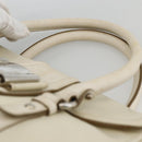 Salvatore Ferragamo Hand Bag Leather White Silver Auth BSZ241-8