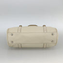 Salvatore Ferragamo Hand Bag Leather White Silver Auth BSZ241-9