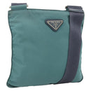PRADA Schoudertas Nylon Groen Zilver Authentiek BSZ242-1